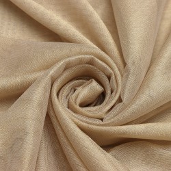 Buff  V-736 Wholesale Linen Tulle Curtain Fabrics Living Room and Bedroom Curtains 3 Models 100% Polyester