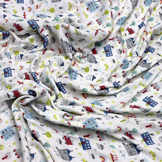 MD Baskı V-1 2 Layers Printed Baby, Kids Clothing Fabric 100% Cotton 3 Models