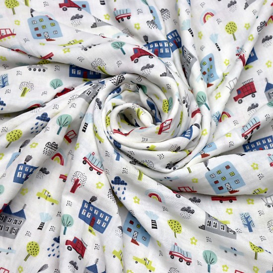 MD Baskı V-1 2 Layers Printed Baby, Kids Clothing Fabric 100% Cotton 3 Models