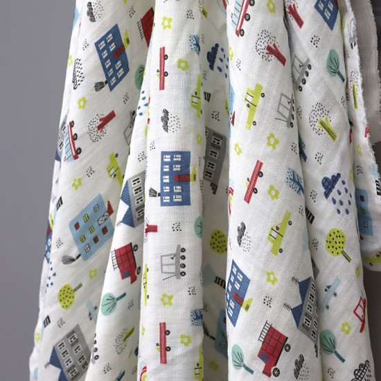 MD Baskı V-1 2 Layers Printed Baby, Kids Clothing Fabric 100% Cotton 3 Models