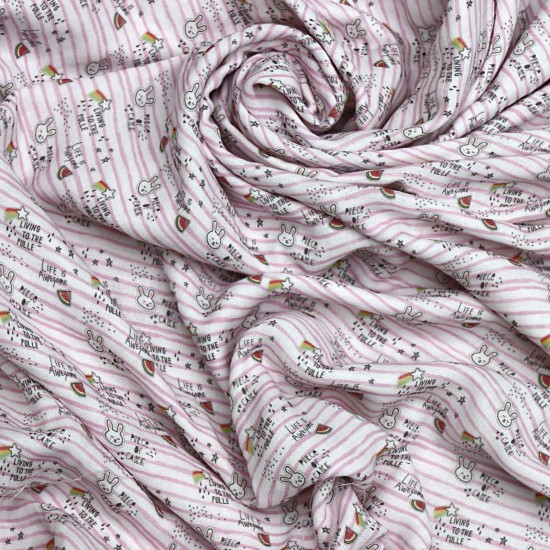 MD Baskı V-2 2 Layers Printed Baby, Kids Clothing Fabric 100% Cotton 3 Models