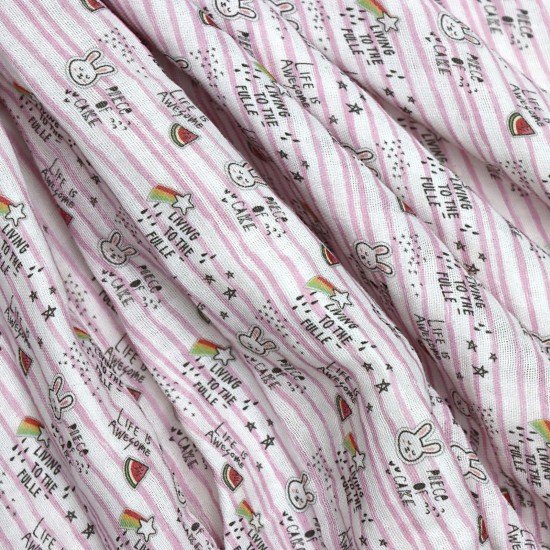 MD Baskı V-2 2 Layers Printed Baby, Kids Clothing Fabric 100% Cotton 3 Models