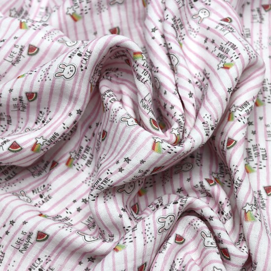 MD Baskı V-2 2 Layers Printed Baby, Kids Clothing Fabric 100% Cotton 3 Models