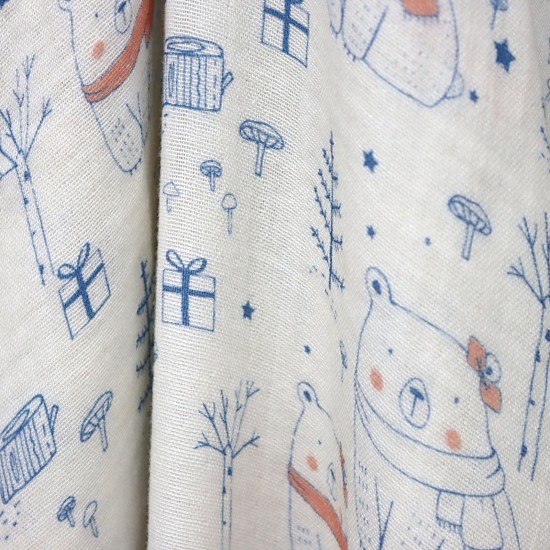 MD Baskı V-3 2 Layers Printed Baby, Kids Clothing Fabric 100% Cotton 3 Models