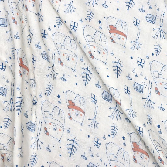 MD Baskı V-3 2 Layers Printed Baby, Kids Clothing Fabric 100% Cotton 3 Models