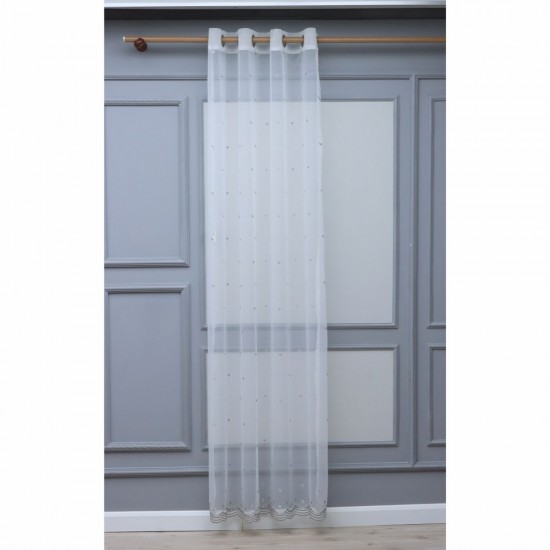 8124 140x260 cm Wholesale Rustic Sewn Tulle Curtain Living and Bedroom Curtains 6 Models 100% Polyester