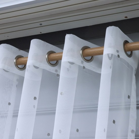 8124 140x260 cm Wholesale Rustic Sewn Tulle Curtain Living and Bedroom Curtains 6 Models 100% Polyester