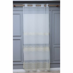 8130 140x260 cm Wholesale Rustic Sewn Tulle Curtain Living and Bedroom Curtains 3 Models 100% Polyester