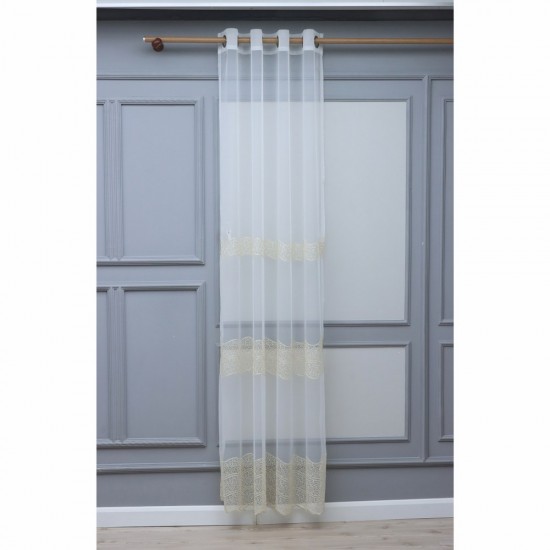 8130 140x260 cm Wholesale Rustic Sewn Tulle Curtain Living and Bedroom Curtains 3 Models 100% Polyester