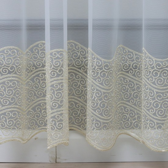 8130 140x260 cm Wholesale Rustic Sewn Tulle Curtain Living and Bedroom Curtains 3 Models 100% Polyester