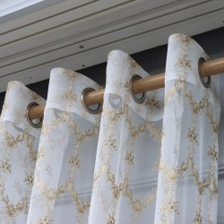 8134 140x260 cm Wholesale Rustic Sewn Tulle Curtain Living and Bedroom Curtains 6 Models 100% Polyester