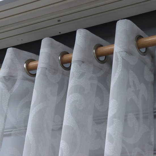 Calcium 140x260 cm Wholesale Rustic Sewn Tulle Curtain Living and Bedroom Curtains 3 Models 100% Polyester