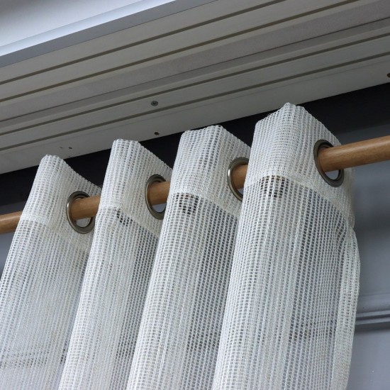 Daisy 140x260 cm Wholesale Rustic Sewn Tulle Curtain Living and Bedroom Curtains 2 Models 100% Polyester