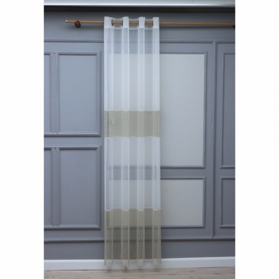 Desmond 140x260 cm Wholesale Rustic Sewn Tulle Curtain Living and Bedroom Curtains 3 Models 100% Polyester