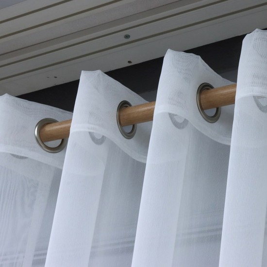 Desmond 140x260 cm Wholesale Rustic Sewn Tulle Curtain Living and Bedroom Curtains 3 Models 100% Polyester