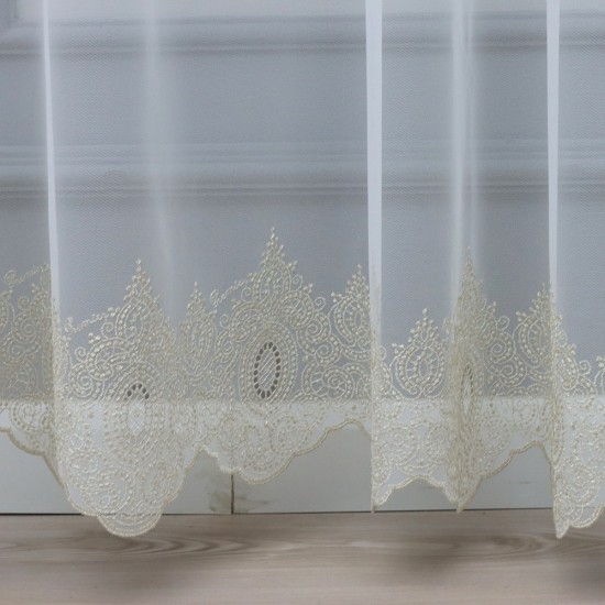 Lancelot 140x260 cm Wholesale Rustic Sewn Tulle Curtain Living and Bedroom Curtains 3 Models 100% Polyester