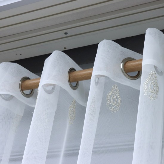 Lancelot 140x260 cm Wholesale Rustic Sewn Tulle Curtain Living and Bedroom Curtains 3 Models 100% Polyester