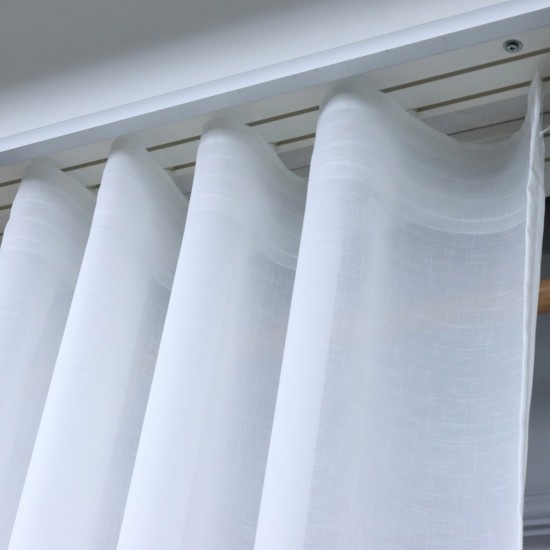 Linen 140x260 cm Wholesale Tulle Curtain Living and Bedroom Curtains 3 Models 100% Polyester