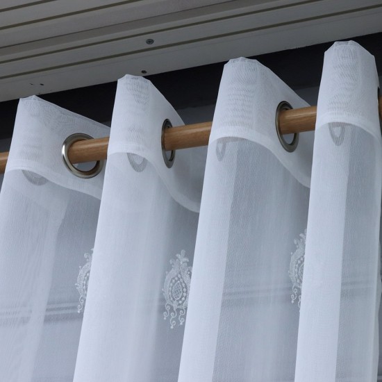 Lunox 140x260 cm Wholesale Rustic Sewn Tulle Curtain Living and Bedroom Curtains 3 Models 100% Polyester