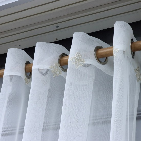 Wanwan 140x260 cm Wholesale Rustic Sewn Tulle Curtain Living and Bedroom Curtains 3 Models 100% Polyester