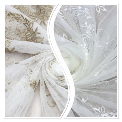  Casablanca V--8  Wholesale Embroidered Tulle Curtain Fabrics Living Room and Bedroom Curtains 2 Models 100% Polyester