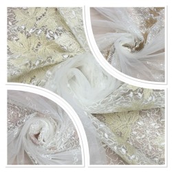 Tara V-1 Wholesale Embroidered Tulle Curtain Fabrics Living Room and Bedroom Curtains 3 Models 100% Polyester