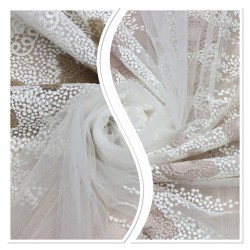 Desen-971 T--1 Wholesale Brode Tulle Curtain Fabrics Living Room and Bedroom Curtains 2 Models 100% Polyester