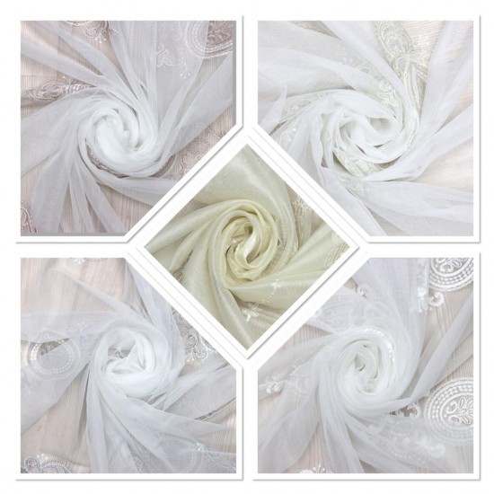 Nakış V--1 Wholesale Brode Embroidered Tulle Curtain Fabrics Living Room and Bedroom Curtains 5 Models 100% Polyester