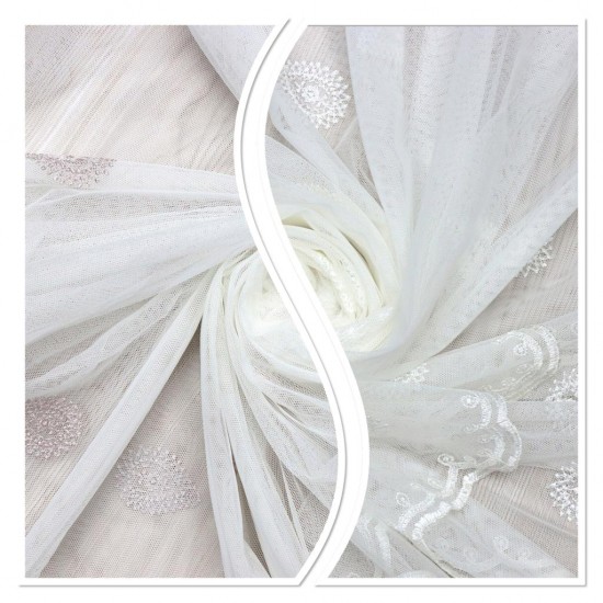 Quba V--2 Wholesale Brode Embroidered Tulle Curtain Fabrics Living Room and Bedroom Curtains 2 Models 100% Polyester