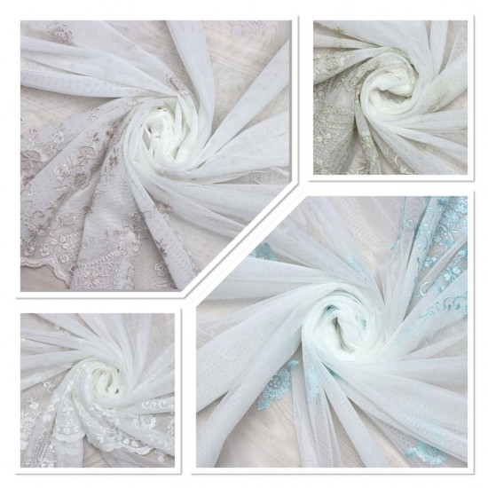 Venedik V-2 Wholesale Brode Tulle Curtain Fabrics Living Room and Bedroom Curtains 4 Models 100% Polyester