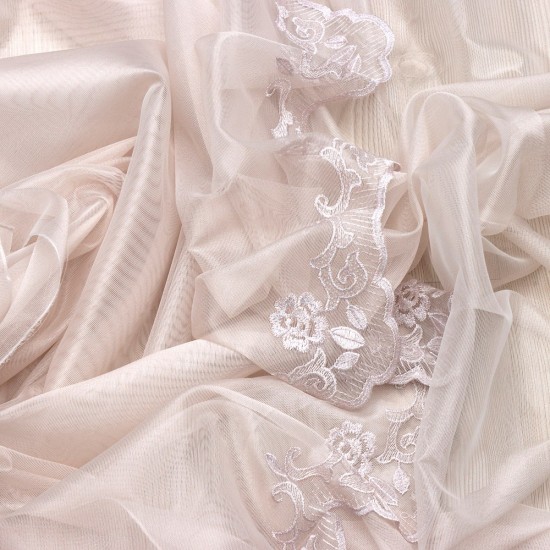 1161 V--5 Wholesale Embroidery  Tulle Curtain Fabrics Living Room and Bedroom Curtains 2 Models 100% Polyester