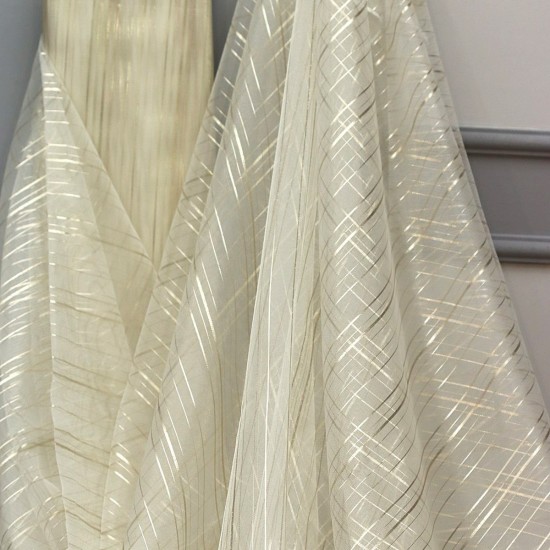 Action V-10 Wholesale Striped Tulle Curtain Fabrics Living Room and Bedroom Curtains 6 Models 100% Polyester
