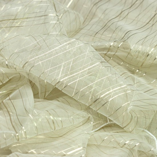 Action V-10 Wholesale Striped Tulle Curtain Fabrics Living Room and Bedroom Curtains 6 Models 100% Polyester