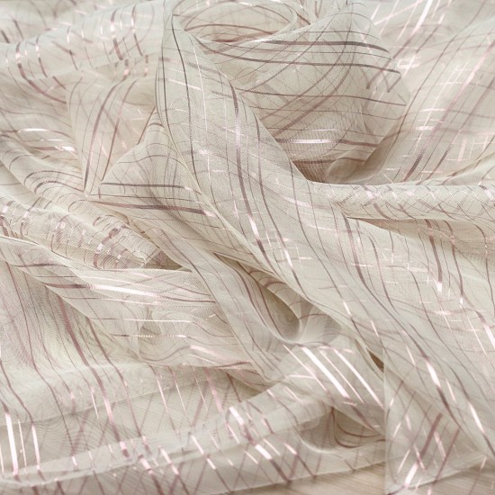 Action V-11 Wholesale Striped Tulle Curtain Fabrics Living Room and Bedroom Curtains 6 Models 100% Polyester