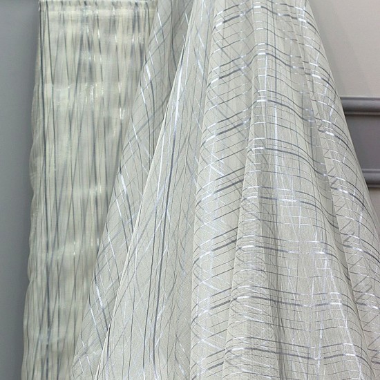 Action V-2 Wholesale Striped Tulle Curtain Fabrics Living Room and Bedroom Curtains 6 Models 100% Polyester