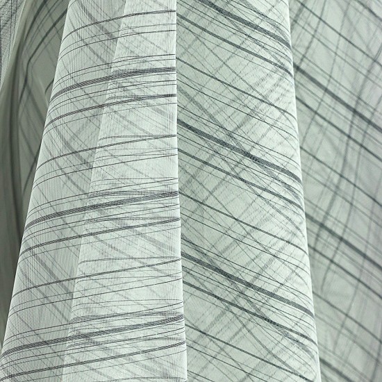 Action V-5 Wholesale Striped Tulle Curtain Fabrics Living Room and Bedroom Curtains 6 Models 100% Polyester