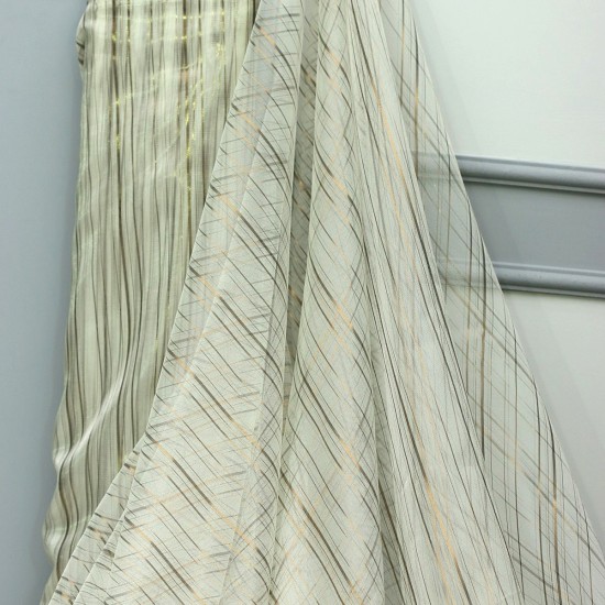 Action V-8 Wholesale Striped Tulle Curtain Fabrics Living Room and Bedroom Curtains 6 Models 100% Polyester