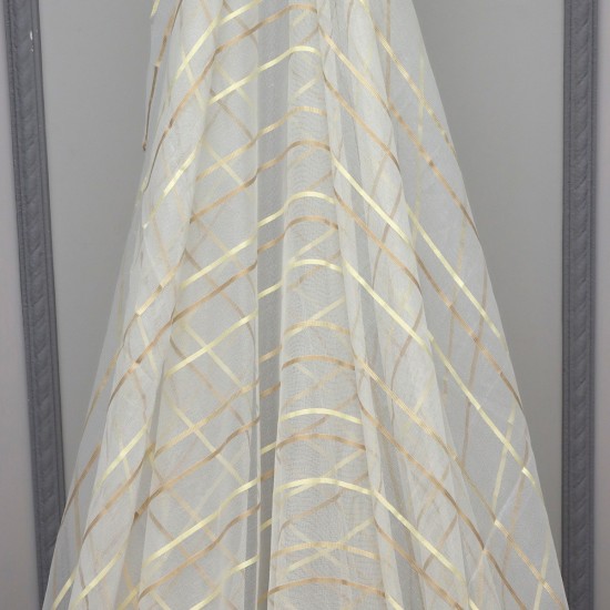 Asgard V--1 Wholesale Striped Transparent Tulle Curtain Fabrics Living Room and Bedroom Curtains 7 Models 100% Polyester