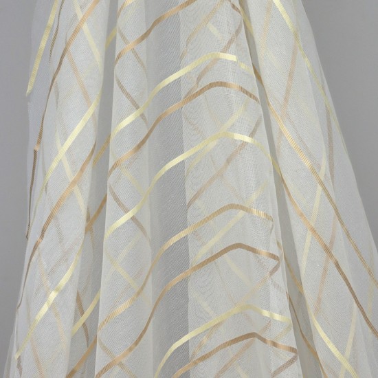 Asgard V--1 Wholesale Striped Transparent Tulle Curtain Fabrics Living Room and Bedroom Curtains 7 Models 100% Polyester