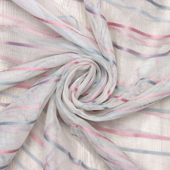 Asgard V-11 Wholesale Striped Transparent Tulle Curtain Fabrics Living Room and Bedroom Curtains 7 Models 100% Polyester