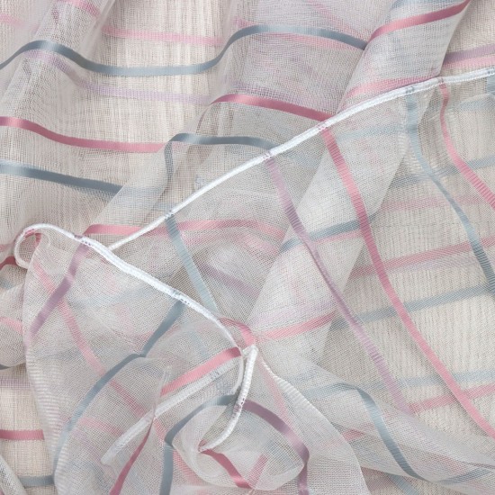 Asgard V-11 Wholesale Striped Transparent Tulle Curtain Fabrics Living Room and Bedroom Curtains 7 Models 100% Polyester