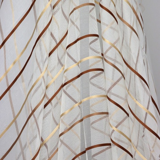 Asgard V-12 Wholesale Striped Transparent Tulle Curtain Fabrics Living Room and Bedroom Curtains 7 Models 100% Polyester