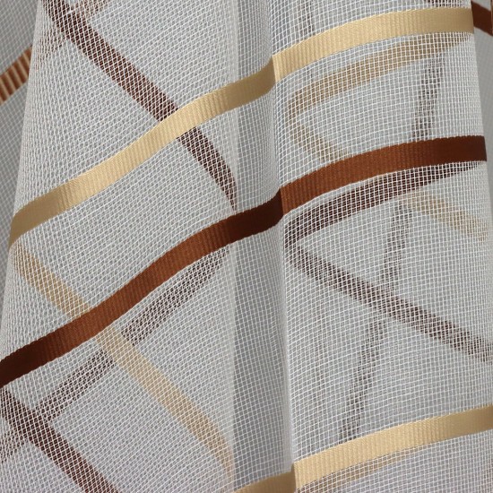 Asgard V-12 Wholesale Striped Transparent Tulle Curtain Fabrics Living Room and Bedroom Curtains 7 Models 100% Polyester