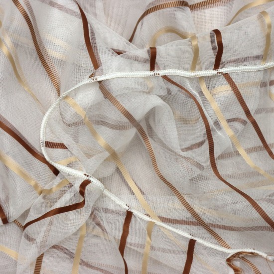 Asgard V-12 Wholesale Striped Transparent Tulle Curtain Fabrics Living Room and Bedroom Curtains 7 Models 100% Polyester