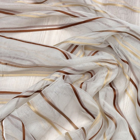 Asgard V-12 Wholesale Striped Transparent Tulle Curtain Fabrics Living Room and Bedroom Curtains 7 Models 100% Polyester