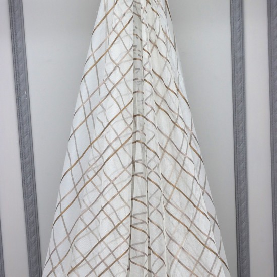 Asgard V-13 Wholesale Striped Transparent Tulle Curtain Fabrics Living Room and Bedroom Curtains 7 Models 100% Polyester