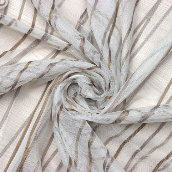Asgard V-13 Wholesale Striped Transparent Tulle Curtain Fabrics Living Room and Bedroom Curtains 7 Models 100% Polyester