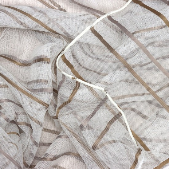 Asgard V-13 Wholesale Striped Transparent Tulle Curtain Fabrics Living Room and Bedroom Curtains 7 Models 100% Polyester