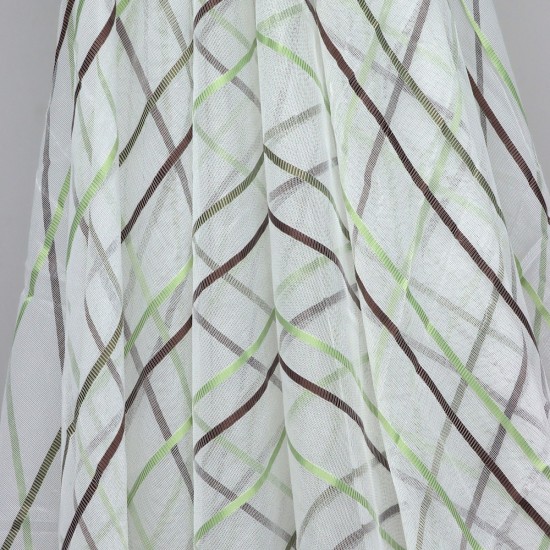 Asgard V-6 Wholesale Striped Transparent Tulle Curtain Fabrics Living Room and Bedroom Curtains 7 Models 100% Polyester