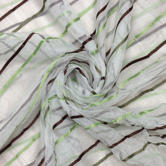 Asgard V-6 Wholesale Striped Transparent Tulle Curtain Fabrics Living Room and Bedroom Curtains 7 Models 100% Polyester